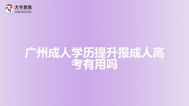 广州成人学历提升报成人高考有用吗