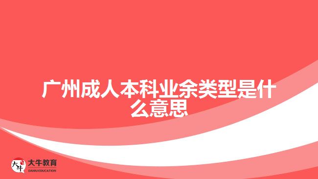 广州成人本科业余类型是什么意思