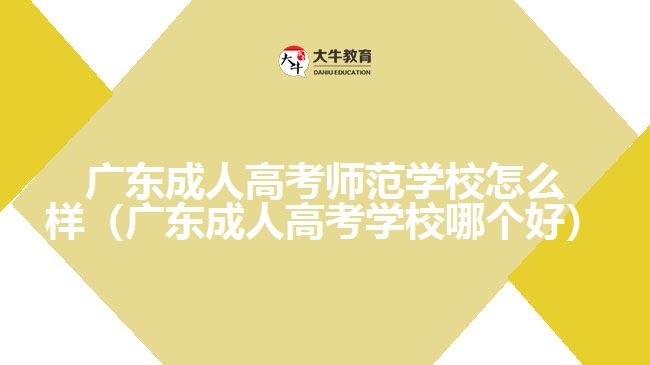 广东成人高考师范学校怎么样