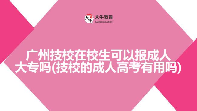 广州技校在校生可以报成人大专吗(技校的成人高考有用吗)