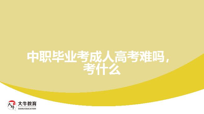 中职毕业考成人高考难吗，考什么