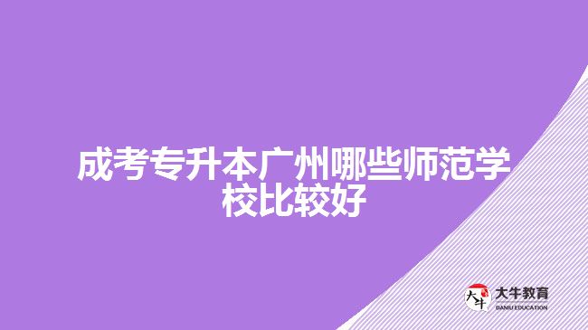 成考专升本广州哪些师范学校比较好