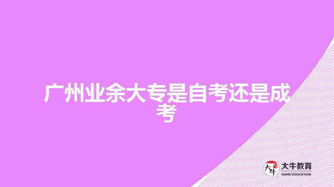 广州业余大专是自考还是成考