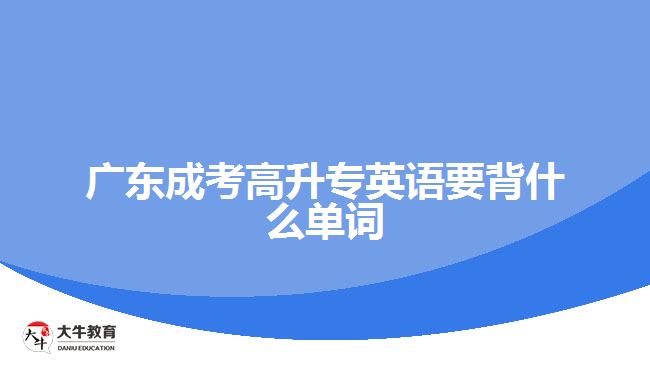广东成考高升专英语要背什么单词