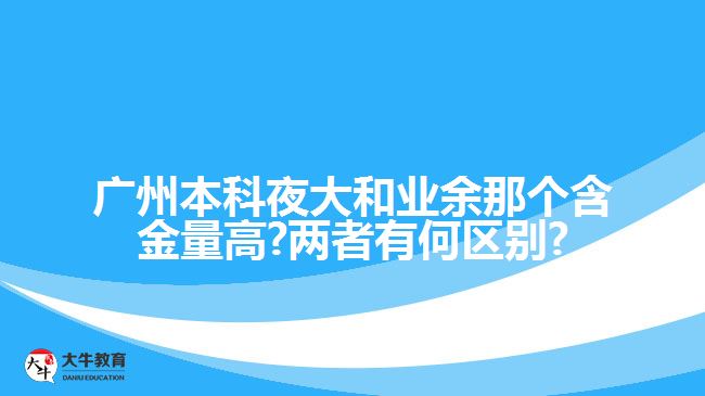 广州本科夜大和业余那个含金量高?两者有何区别?