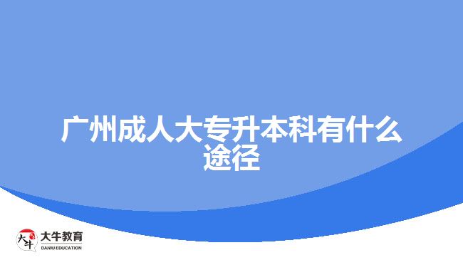 广州成人大专升本科有什么途径