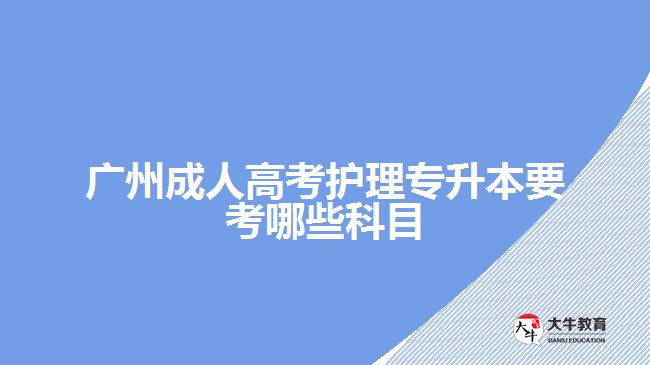 广州成人高考护理专升本要考哪些科目