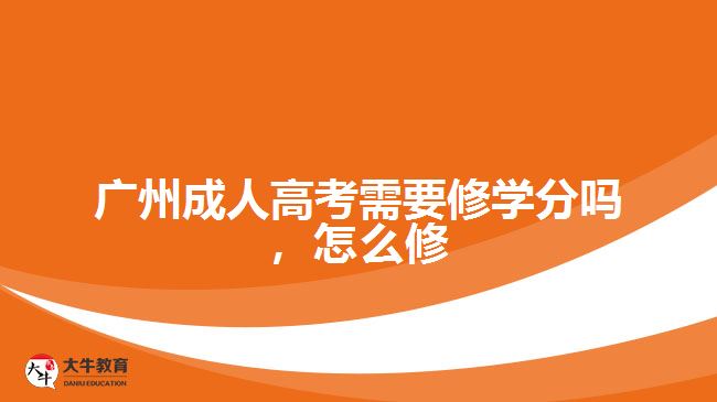 广州成人高考需要修学分吗，怎么修