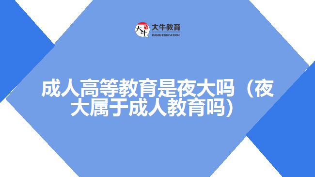 成人高等教育是夜大吗