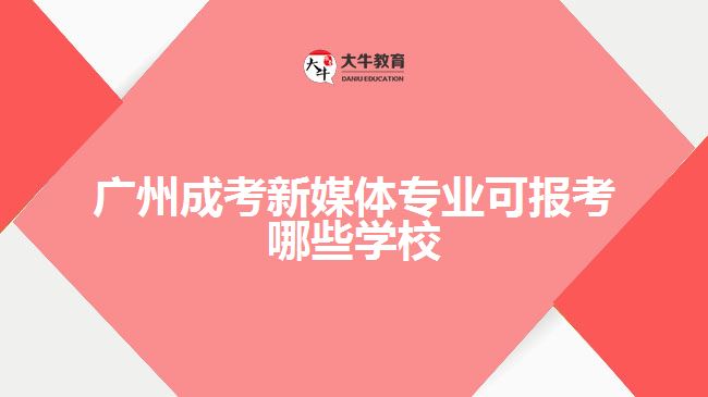 广州成考新媒体专业可报考哪些学校