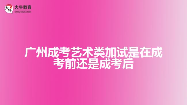 广州成考艺术类加试是在成考前还是成考后