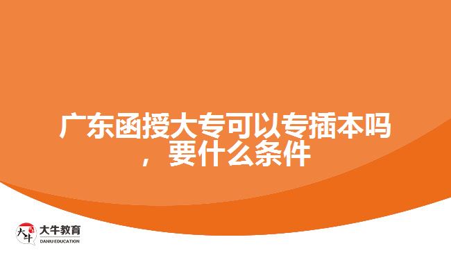广东函授大专可以专插本吗,要什么条件