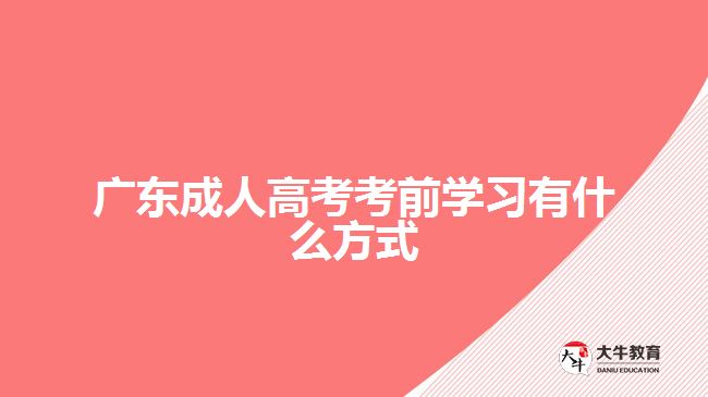 广东成人高考考前学习有什么方式