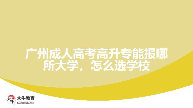 广州成人高考高升专能报哪所大学