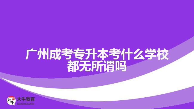 广州成考专升本考什么学校都无所谓吗