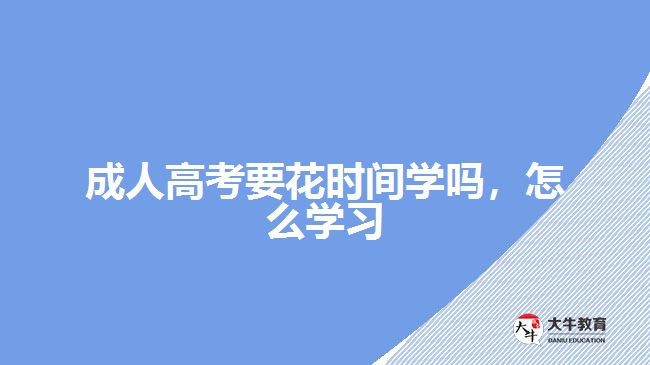 成人高考要花时间学吗怎么学习