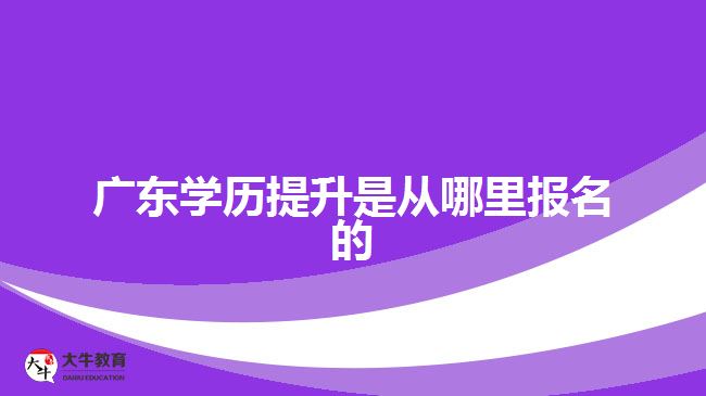 广东学历提升是从哪里报名的