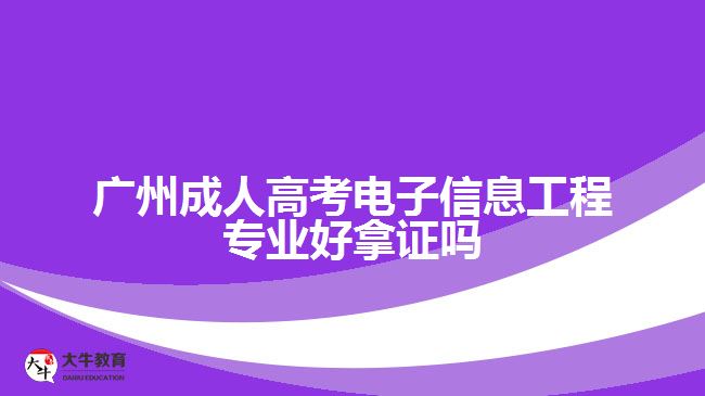 成人高考电子信息工程专业好拿证吗