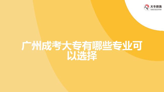 广州成考大专有哪些专业可以选择