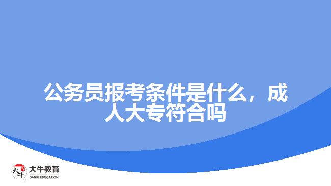 公务员报考条件是什么成人大专符合吗
