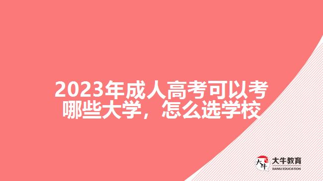 2023年成人高考可以考哪些大学，怎么选学校