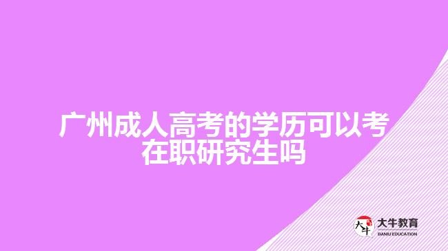 广州成人高考的学历可以考在职研究生吗
