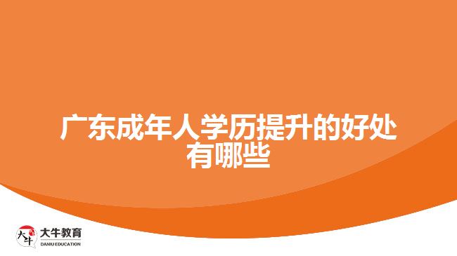 广东成年人学历提升的好处有哪些