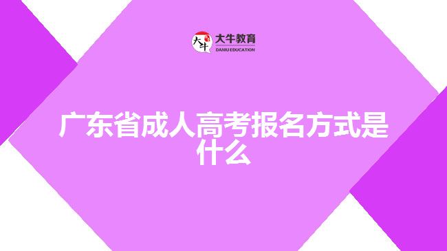 广东省成人高考报名方式是什么