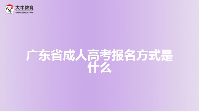 广东省成人高考报名方式是什么