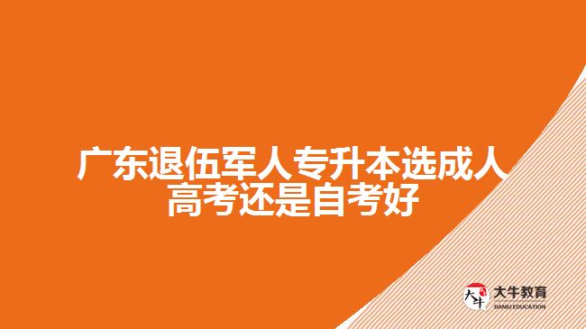 广东退伍军人专升本选成人高考还是自考好