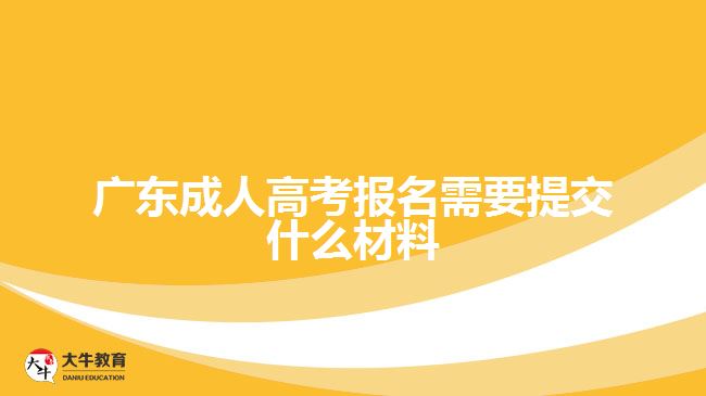 广东成人高考报名需要提交什么材料
