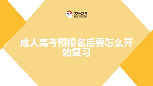 成人高考预报名后要怎么开始复习