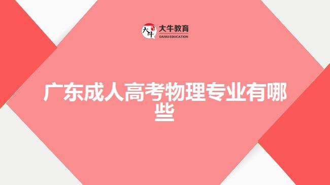 广东成人高考物理专业有哪些