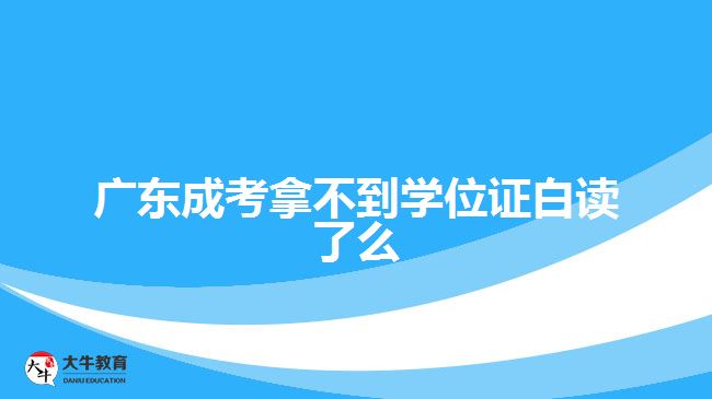 广东成考拿不到学位证白读了么