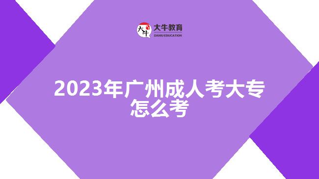 2023年广州成人考大专怎么考