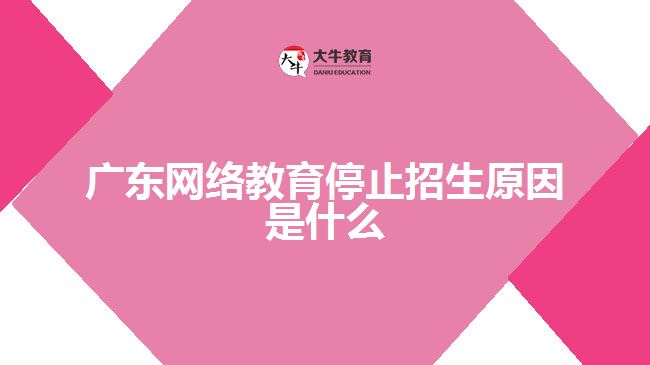广东网络教育停止招生原因是什么