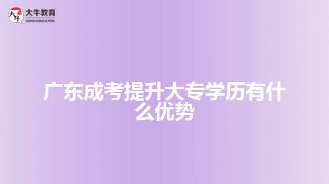 广东成考提升大专学历有什么优势