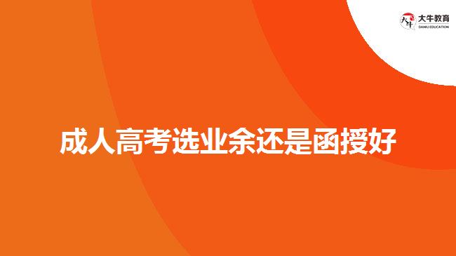 成人高考选业余还是函授好
