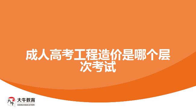 成人高考工程造价是哪个层次考试