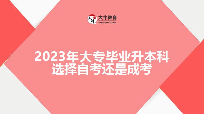 2023年大专毕业升本科选择自考还是成考