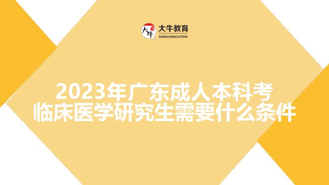 2023年广东成人本科考临床医学研究生需要什么条件