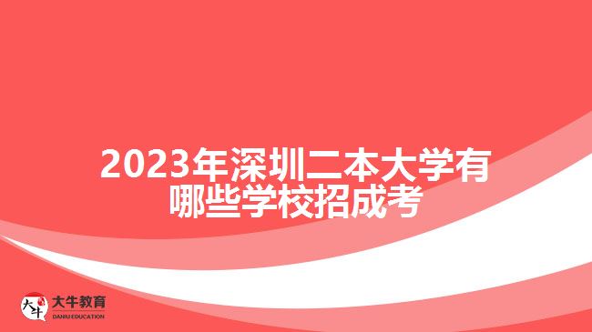 2023年深圳二本大学有哪些学校招成考