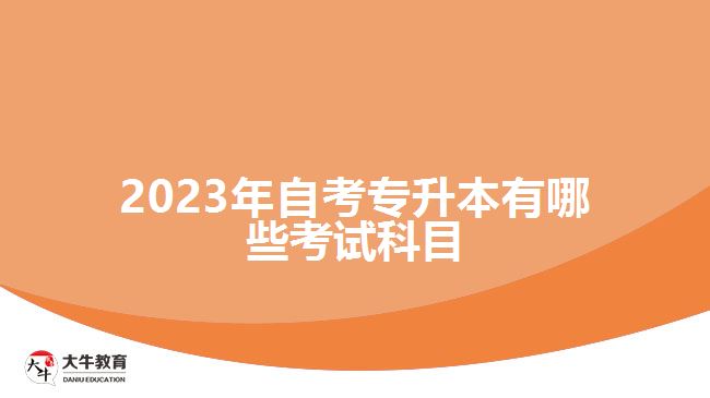 2023年自考专升本有哪些考试科目