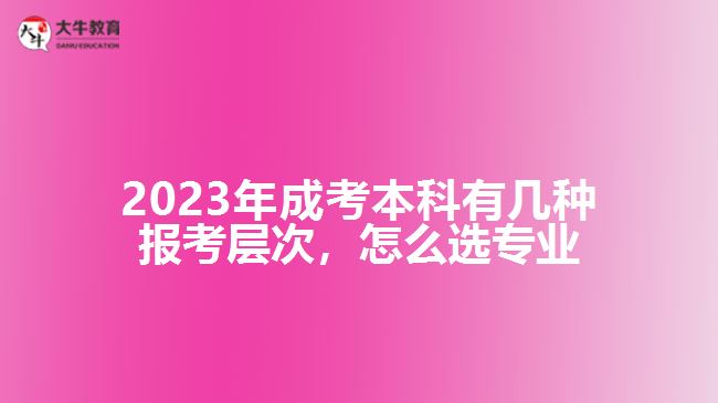 成考本科有几种报考层次怎么选专业