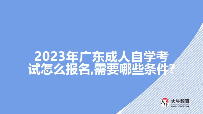 2023年广东成人自学考试怎么报名,需要哪些条件?
