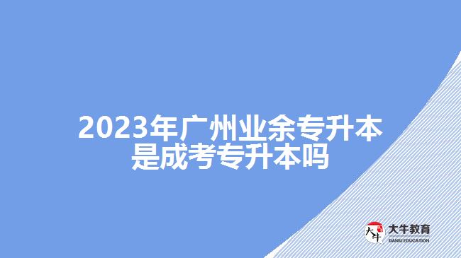 广州业余专升本是成考专升本吗