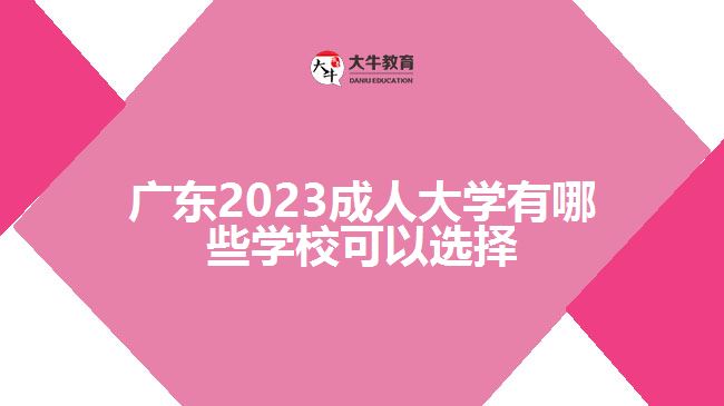 广东2023成人大学有哪些学校可以选择