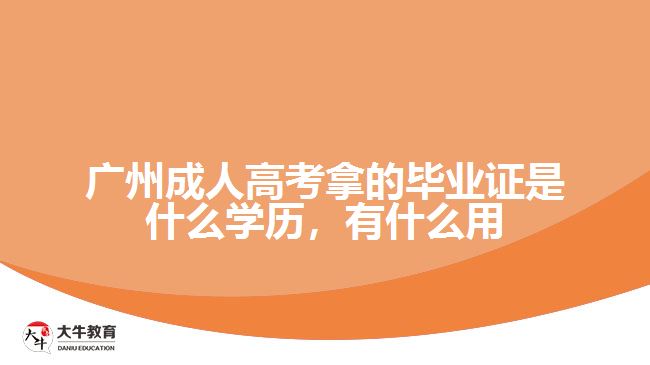 广州成人高考拿的毕业证是什么学历