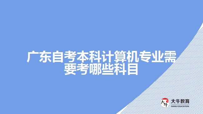 广东自考本科计算机专业需要考哪些科目
