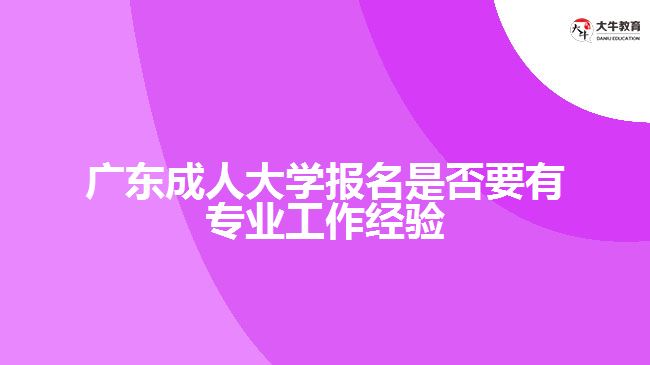 广东成人大学报名是否要有专业工作经验